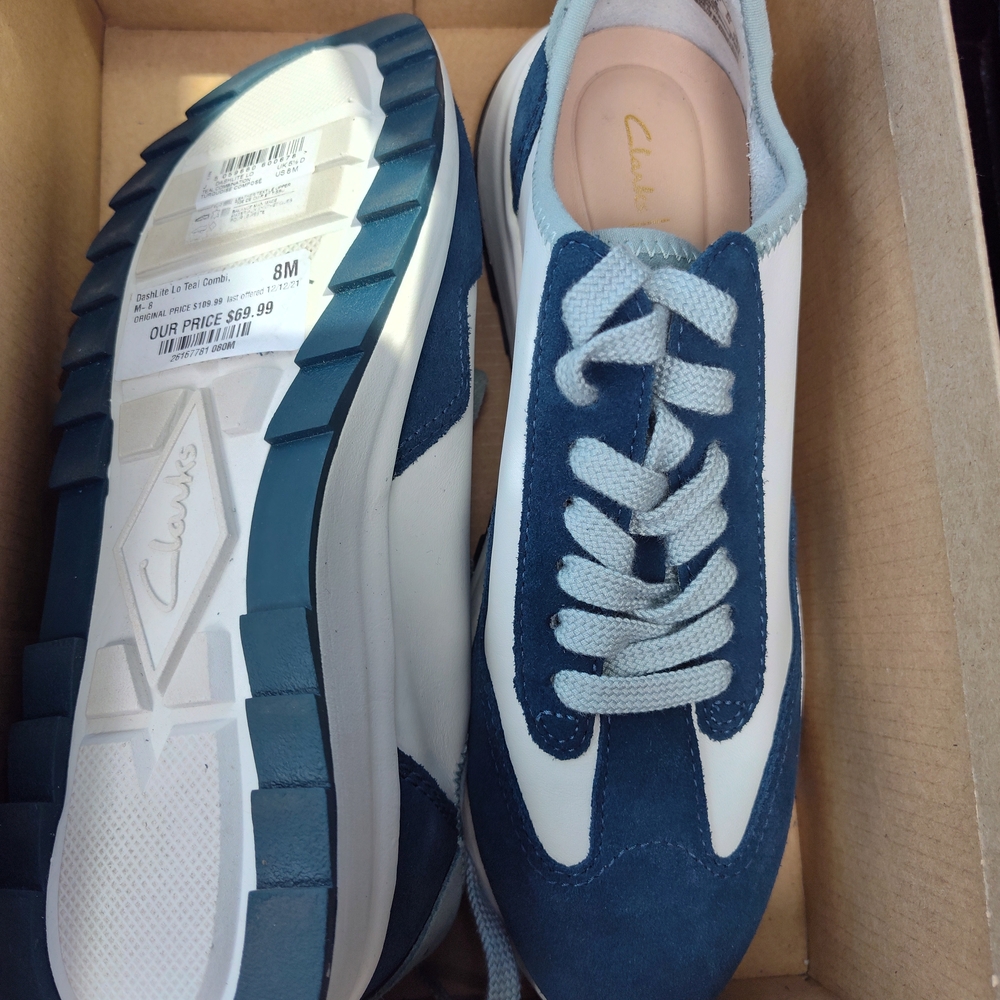 Clarks Navy and White Casual Sneakers